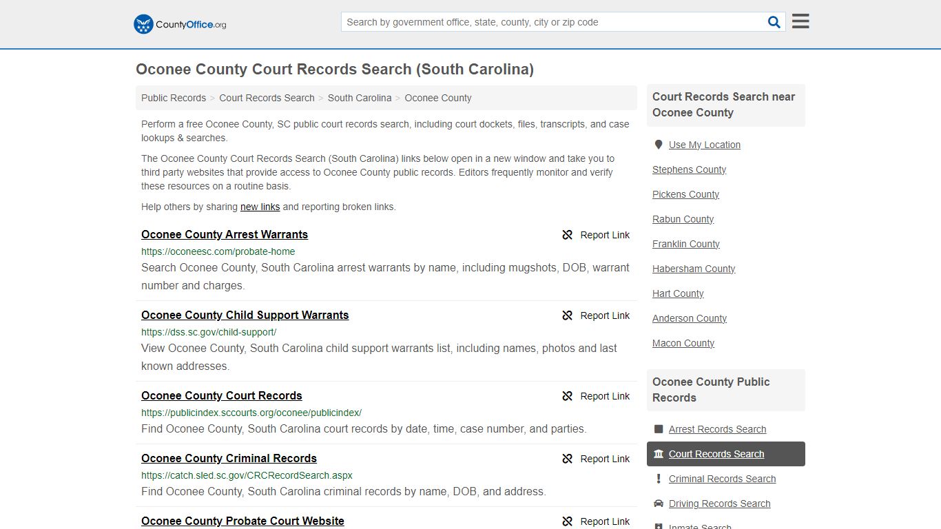 Court Records Search - Oconee County, SC (Adoptions, Criminal, Child ...